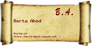Berta Abod névjegykártya